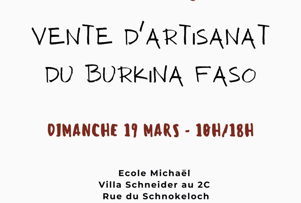 Vente d’artisanat du Burkina Faso